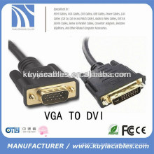 Hochgeschwindigkeits-VGA SVGA Zum DVI DVI-I Verlängerungskabel Stecker auf Stecker Schwarz
